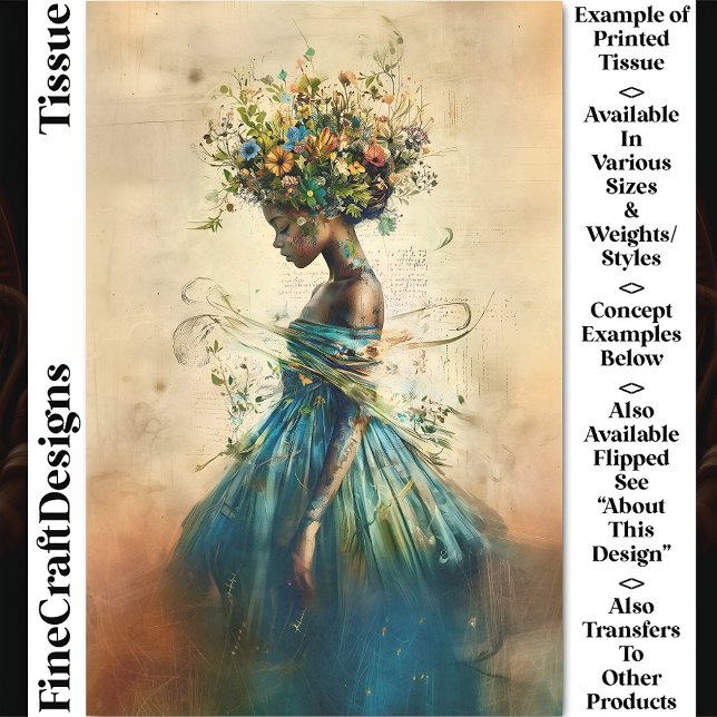 Ethereal African American Female  CZ4L Decoupage Tissue Paper (Creator Uploaded)