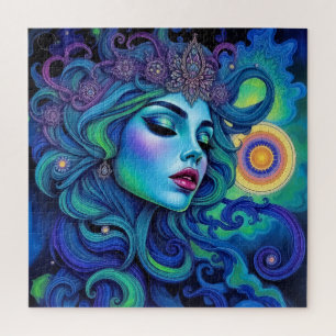  Ethereal Alien Beauty- Vibrant Fantasy Woman  Jigsaw Puzzle