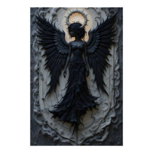 Ethereal Angel Silhouette Poster