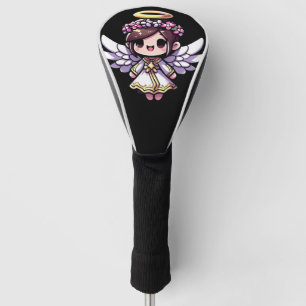 Ethereal Angelic Chibi - angel, halo, flowers Golf Head Cover