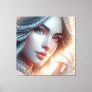 Ethereal Angelic Woman Portrait Art Canvas Print