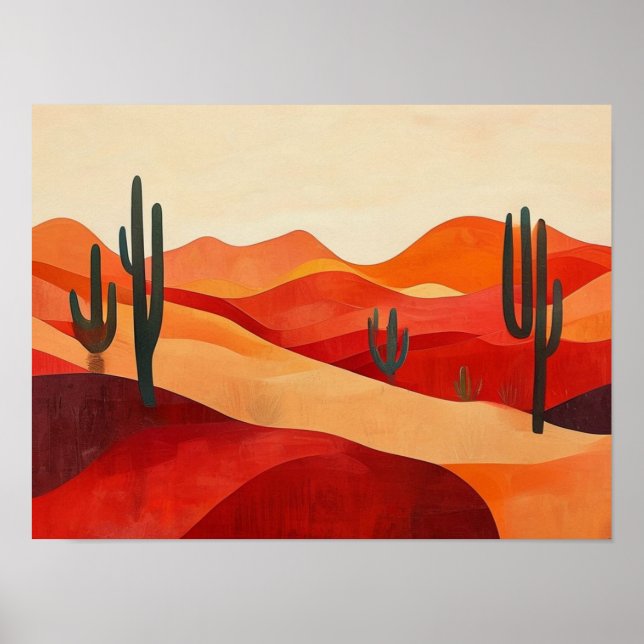 Ethereal Arid Horizons: A Stylized Study of Layere Poster (Front)