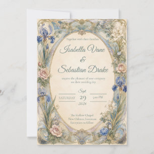 Ethereal Art Nouveau Floral Romance Wedding Invitation