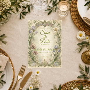 Ethereal Art Nouveau Garden Wedding Save The Date