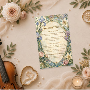 Ethereal Art Nouveau Iris Wedding Enclosure Card