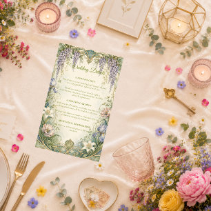 Ethereal Art Nouveau Wisteria Romance Wedding Enclosure Card