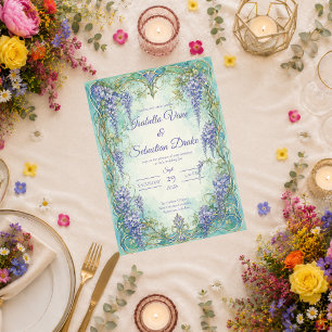 Ethereal Art Nouveau Wisteria Romance Wedding Invitation