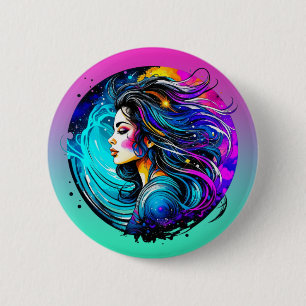 Ethereal Beautiful Woman Never Stop Dreaming 6 Cm Round Badge