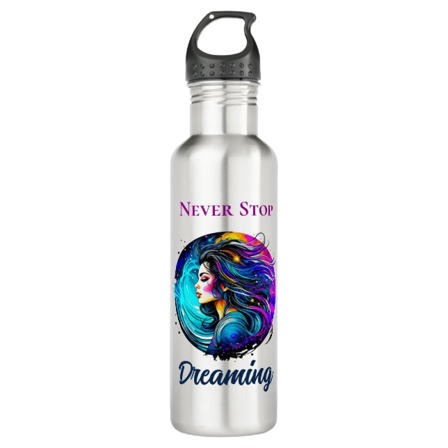 Ethereal Beautiful Woman Never Stop Dreaming 710 Ml Water Bottle (Front)