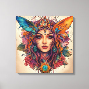 "Ethereal Beauty: Canva Art of a Mesmerising Face Canvas Print