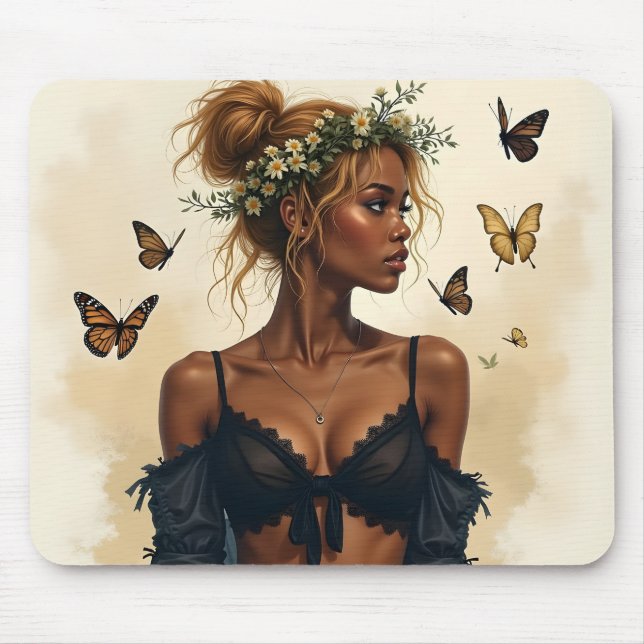 Ethereal Beauty in Bloom Mouse Pad (Front)