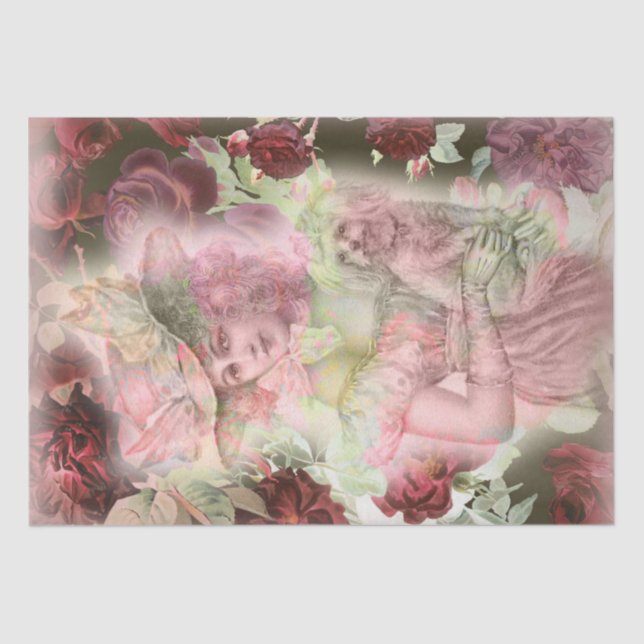 Ethereal Beauty Vintage Floral Decoupage Tissue Paper (Front)