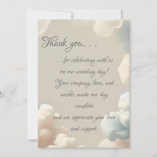 Ethereal Bliss Thank you card (creative edges) (Front)