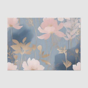 Ethereal Blooms Muted Pink and Blue Tissue Paper