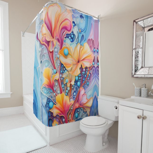 Ethereal Blossoms Shower Curtain (In Situ)