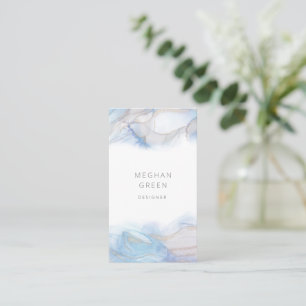 ethereal blue alcohol ink modern Business Card