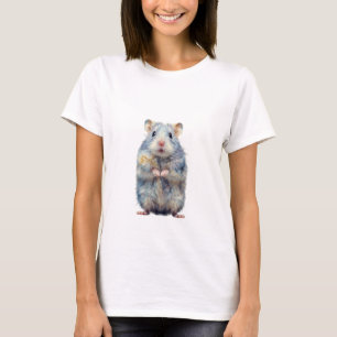 Ethereal Blue and Gold Watercolor Hamster Women T-Shirt