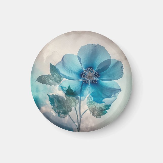 Ethereal Blue Blossom  Magnet (Front)