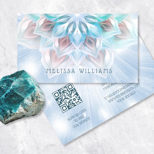 Ethereal Blue Mandala Business Card (Creator Uploaded)
