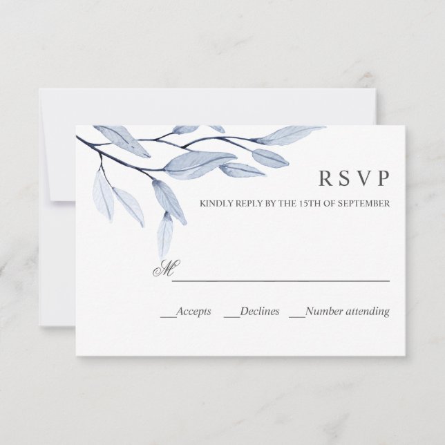 Ethereal Blue | WEDDING RESPONSE RSVP (Front)