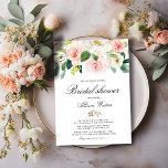 Ethereal blush pink floral Bridal shower Invitation<br><div class="desc">Celebrate the bride-to-be with beautiful pink blush flowers design and lovely pink polka dots back. The watercolor floral detail is unique to the wedding theme and a favorite to many. The text and wording along with other features of this design can be customized by clicking the customize link.</div>
