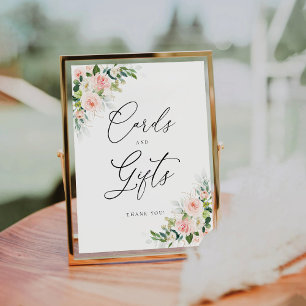 Ethereal Blush Pink Roses Cards and Gifts Sign