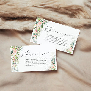 Ethereal Blush Pink Roses Recipe Request Card