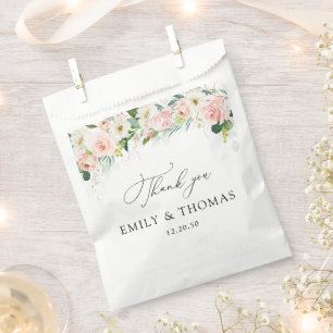 Ethereal Blush Pink Roses Wedding Favour Bag