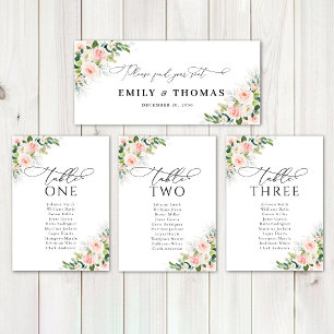 Ethereal Blush Pink Roses Wedding Head Table Sign