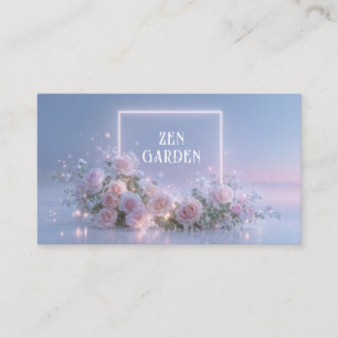 Ethereal Blush Rose Floral and Pastel Glow Business Card