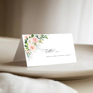 Ethereal Blush Wedding Ceremony Folded Place Card