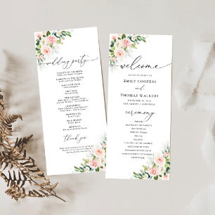 Ethereal Blush Wedding Program Programme