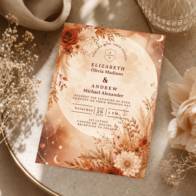Ethereal Boho Autumn Wedding Invitation (Creator Uploaded)