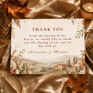 Ethereal Boho Autumn Wedding Thank You Card