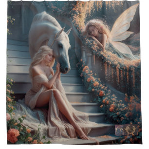 "Ethereal Bond" shower curtain