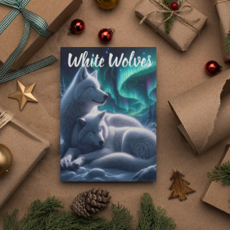 Ethereal Bond White Wolves Resting Postcard