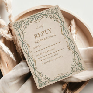 Ethereal Botanical Artwork Celtic RSVP Card