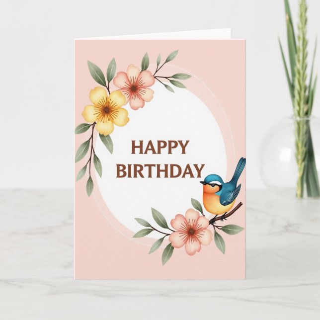 Ethereal Botanical Birthday Card (Front)