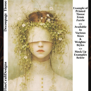 Ethereal Botanical Blindfold Woman FH6 Decoupage Tissue Paper