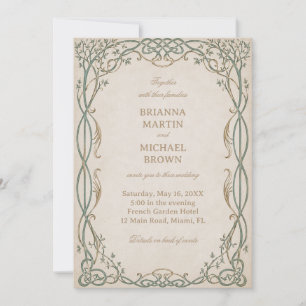 Ethereal Botanical Filigree Celtic Invitation