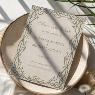 Ethereal Botanical Filigree Celtic Save The Date