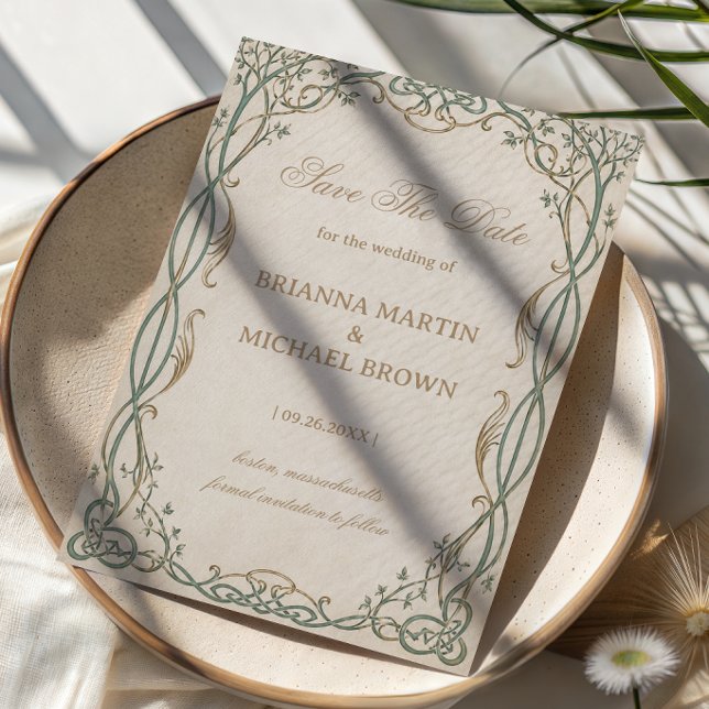 Ethereal Botanical Filigree Celtic Save The Date (Creator Uploaded)