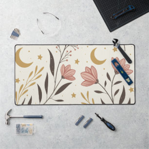  Ethereal Botanical Moonlit Pattern – Floral  Desk Mat