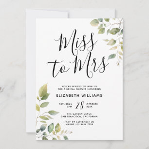 Ethereal Branches Miss To Mrs Bridal Shower Party Invitation
