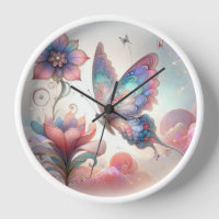 Ethereal Butterfly Clock