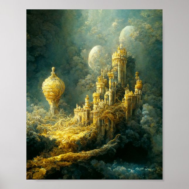 Ethereal Castle 5 Fantasy Art Poster (Front)