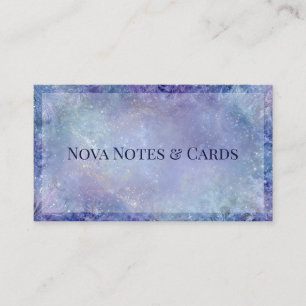 Ethereal Celestial Galaxy Frosty Crystal Border Business Card