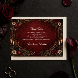 Ethereal Celestial Gothic Wedding Thank You Card
