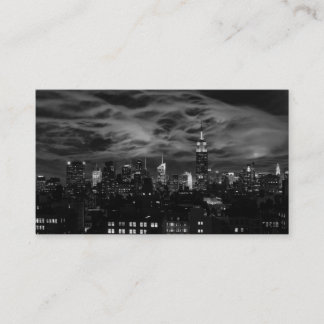 Ethereal Clouds: NYC Skyline, ESB Black and White Business Card