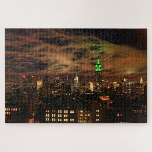 Ethereal Clouds: NYC Skyline, ESB Colour Version  Jigsaw Puzzle